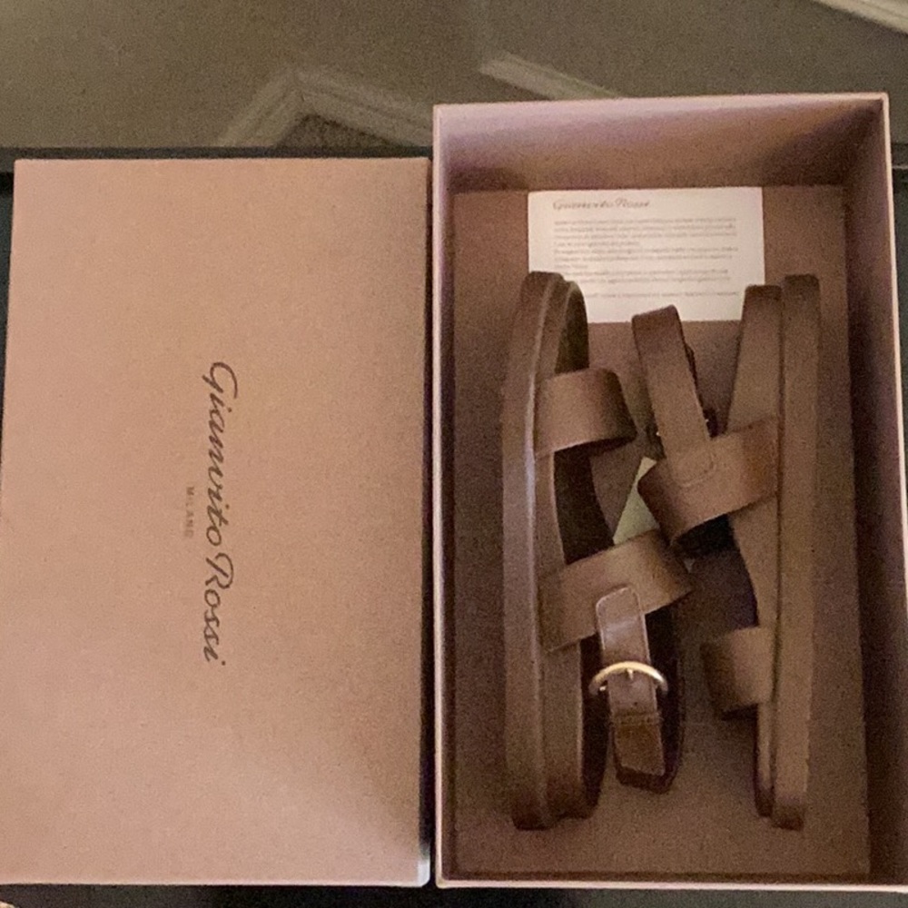 Gianvito Rossi Bilbao Sporty Napa Slingback Sandals Size 37.5